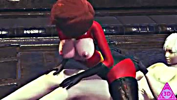 Elastigirl gets explicit oral and penetrative sex