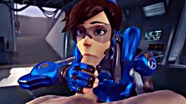 Overwatch's D.Va gets a naughty 3D blowjob and anal