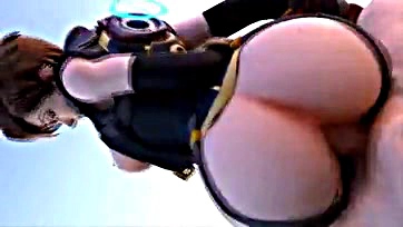 Overwatch's D.Va gets a naughty 3D blowjob and anal