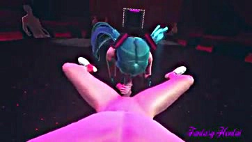 Mikus gives sloppy blowjob in strip club