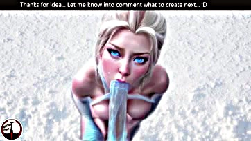 Elsa & Night King get frosty with a blow job