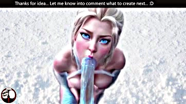 Elsa & Night King get frosty with a blow job