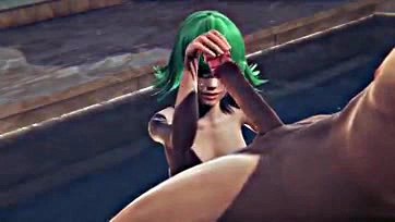 Tatsumaki gets a rough handjob and hardcore sex