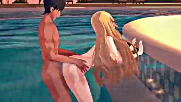 Fucking steamy sex with Camilla in the pool