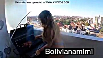 Fornicating on the balcony, full video available online