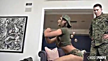 Latina gets anal fucked by big dick sergeant