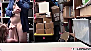 Shoplifting chick gets caught, then brutally screwed