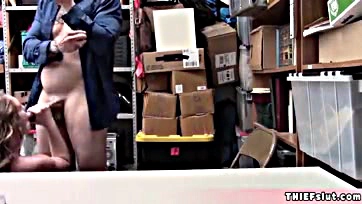 Shoplifting chick gets caught, then brutally screwed