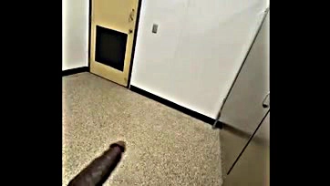 Dude's dick swings in women's restroom, gets busted