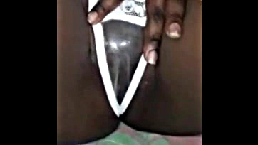 Wife calling husband to rip off bought thong