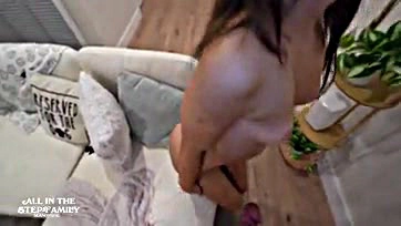 Filthy stepdaughter receives massive cock as housewarming gift