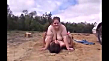 Man and wife have public sex, cum inside