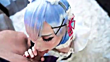 Subaru gets hard-fucked by sexy maid Rem