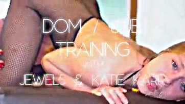 Submissive Katie learns dominant fem's BDSM lessons