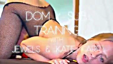 Submissive Katie learns dominant fem's BDSM lessons