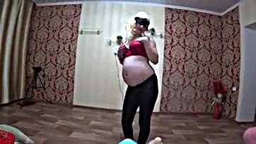 Pregnant milf gets naughty with lesbian in panties