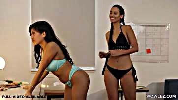 Lesbian sex between Ember and Andreina gets intense