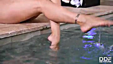 Foot fetishist licks and fucks Ani Blackfox's feet