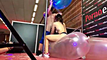 Fetishists inflate balloons during explicit sex sessions