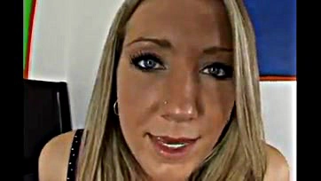 Sexy blonde Barbie blows hot, nasty, explosive oral sex