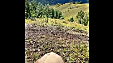 Horny hiker publicly masturbates while hiking with fat girl