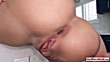 Blonde milf gets fingered by stepson in explicit encounter