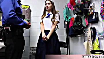 Girl punished for wearing nothing but uniform and toy