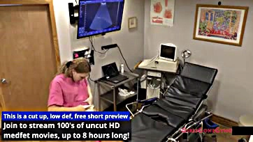 Pregnant nurse gets a solo ultrasound sesh, duh