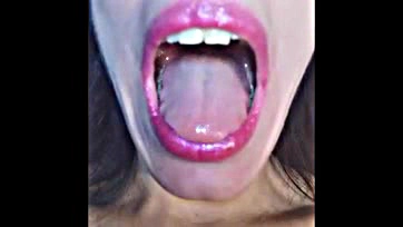 Teenager offers sloppy blowjob and gets throat-fucked