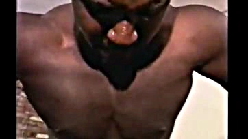 Young men gang-bang mature black woman, ejaculate on her