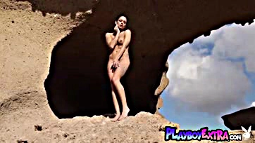 Naked Latina's outdoor poses make her horny