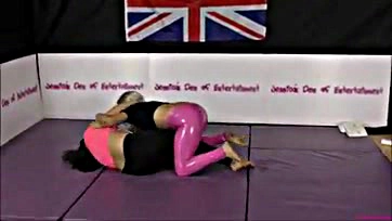 Strippers wrestle, loser gets diapered in a humiliating match