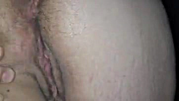 BBW wife shows off her hairy, fat ass and pussy