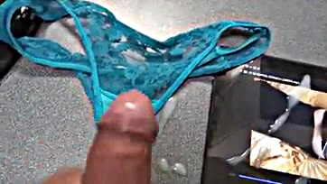 Older Latina wife's panty cumshots and straws are hot