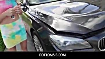 Alicia blows stepbro for crushed car