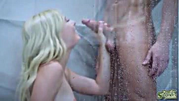 Eddie and Minxx engage in explicit shower sex