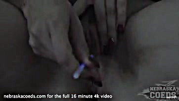 Lady exposes vulva, engorged genitalia