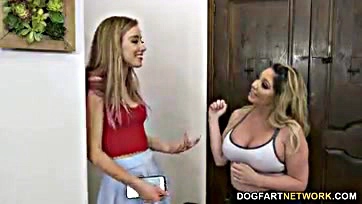 Horny Haley and Kiki get gangbanged by 12 black dudes