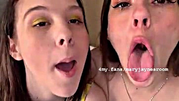 Teen girls enjoy lesbian sex and strap-on fun