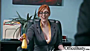 Office girl Lauren enjoys hardcore sex with big tits