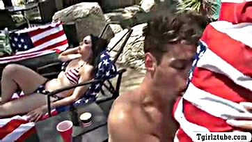 Shemales get freaky at pool party, no shame