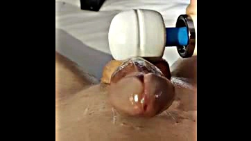 Hitachi wand milks excessive precum from eager user