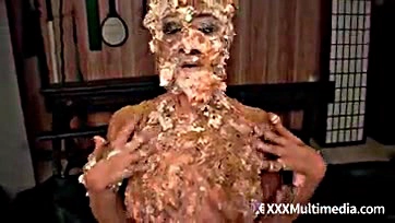 Fifi and Whitney engage in a nude pie fight