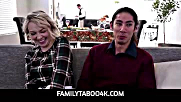 Ava's step sis gets pounded at Thanksgiving dinner