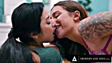 Lesbians engage in explicit squirting and tribbing