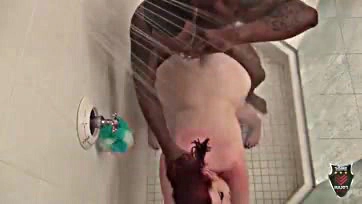 Amerie's massive booty gets ravaged in the shower