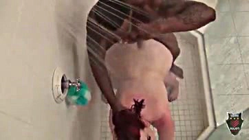 Amerie's massive booty gets ravaged in the shower