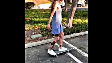 Fucking tattooed skater girl gets off in public