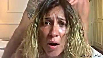 Girl cheats, gets power-fucked by boyfriend's dad, has intense orgasm