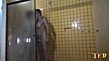 Girls get naked and freaky in the bathroom shower